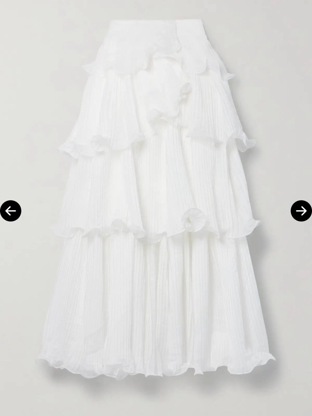 Aje White Tiered Ruffle Midi Skirt